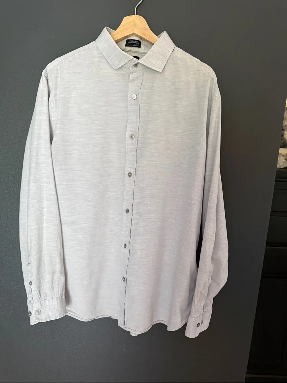 Leggiuno/Banana Republic Light Gray Men's Italian Fabric Buttondown XL slim fit